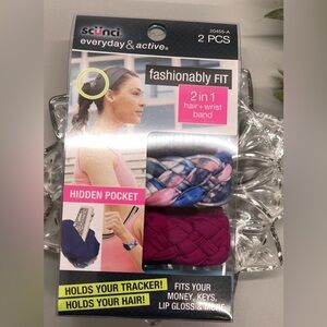 Scunci Fashionably Fit 2-in-1 Hair and Wrist Band - Pink and Purple